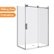1170*870*1950mm Gunmetal Grey Frameless Sliding Door Rectangle Shower Box