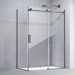 1170*770*1950mm Gunmetal Grey Frameless Shower Door & Return Panel