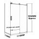 1170*770*1950mm Gunmetal Grey Frameless Shower Door & Return Panel