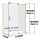 1170*870*1950mm Brushed Gold Frameless Sliding Door Rectangle Shower Box