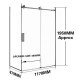 1170*870*1950mm Gunmetal Grey Frameless Shower Door & Return Panel