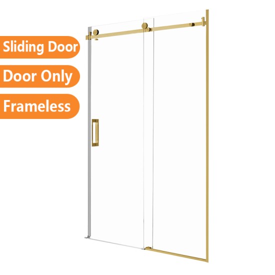 1170*1950mm Brushed Gold Frameless Shower Door Only