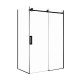 1470*870*1950mm Black Frameless Shower Door & Return Panel