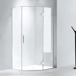 1000*1000*2000mm Chrome Frameless Diamond Shower Door & Return Panel