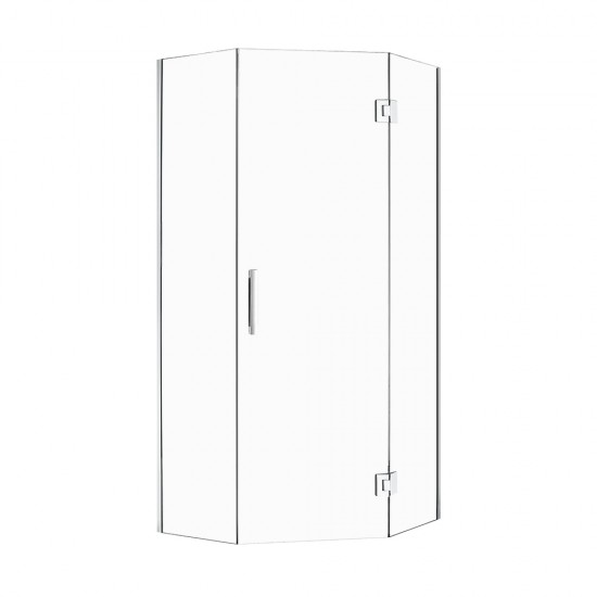 1000*1000*2000mm Chrome Frameless Diamond Shower Door & Return Panel