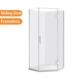 900*900*1950mm Chrome Frameless Diamond Shower Box