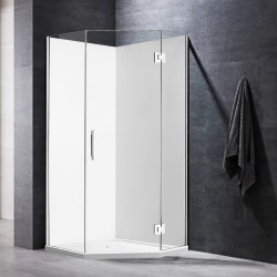 900*900*1950mm Chrome Frameless Diamond Shower Box