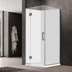 1000*1000*1950mm Gunmetal Grey Frameless Swing Door Square Shower Box
