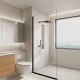 960*1950mm Black Walk In Frameless Shower Glass With 2 Channels