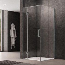 1000*1000*1950mm Gunmetal Grey Frameless Shower Door & Return Panel