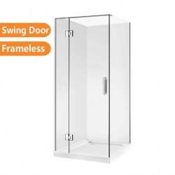 900*900*1950mm Chrome Frameless Swing Door Square Shower Box