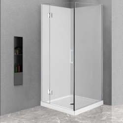 900*900*1950mm Chrome Frameless Swing Door Square Shower Box