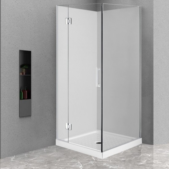 900*900*1950mm Chrome Frameless Swing Door Square Shower Box
