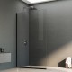860*1950mm Black Walk In Frameless Shower Glass With 2 Channels