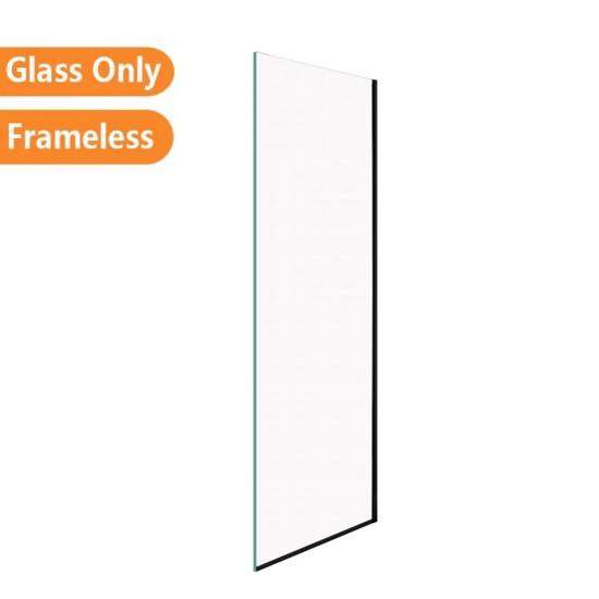 860*1950mm Black Walk In Frameless Shower Glass With 2 Channels