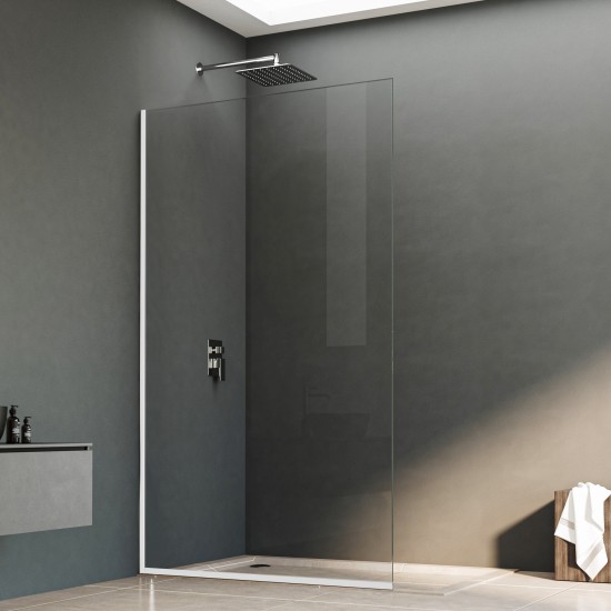 860*1950mm Chrome Walk In Frameless Shower Glass With 2 Channels