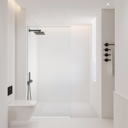860*1950mm Chrome Walk In Frameless Shower Glass With 2 Channels
