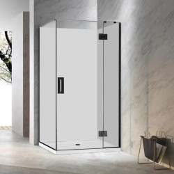 900*900*1950mm Black Frameless Swing Door Square Shower Box