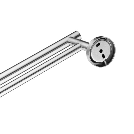 755mm Wall Double Round Towel Rail Rack Holder Stainless Steel Brushed Nickel
