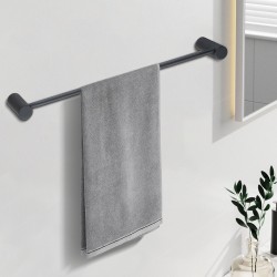 Lattice Edition Luxury Knurled Black Single Towel Rack Rail 600mm