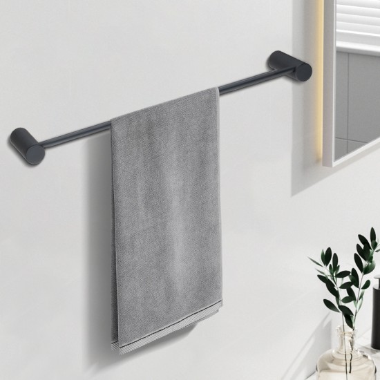 Lattice Edition Luxury Knurled Black Single Towel Rack Rail 600mm