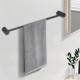 Lattice Edition Luxury Knurled Black Single Towel Rack Rail 600mm