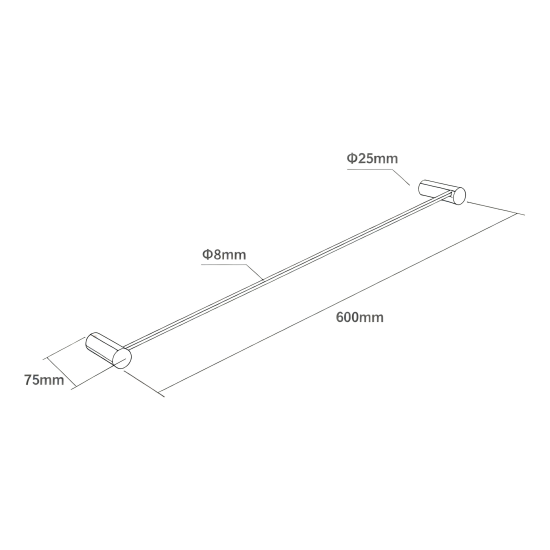 Lattice Edition Luxury Knurled Brushed Yellow Gold Single Towel Rack Rail 600mm