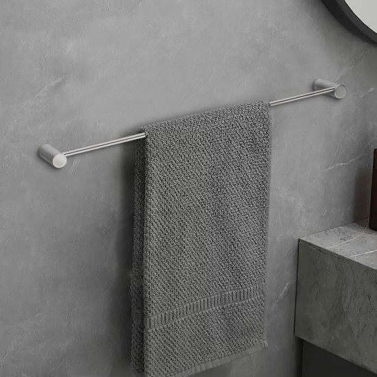 Lattice Edition Luxury Knurled Brushed Nickel Single Towel Rack Rail 600mm