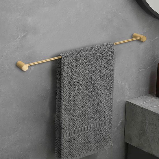 Lattice Edition Luxury Knurled Brushed Yellow Gold Single Towel Rack Rail 600mm