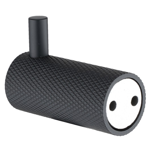 Lattice Edition Luxury Knurled Robe Hook Black Stainless Steel 304