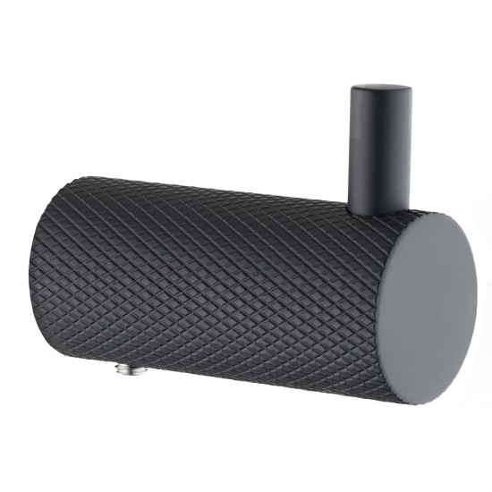 Lattice Edition Luxury Knurled Robe Hook Black Stainless Steel 304