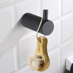 Lattice Edition Luxury Knurled Robe Hook Black Stainless Steel 304