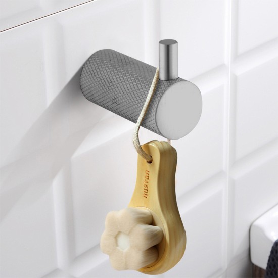 Lattice Edition Luxury Knurled Robe Hook Brushed Nickel Stainless Steel 304