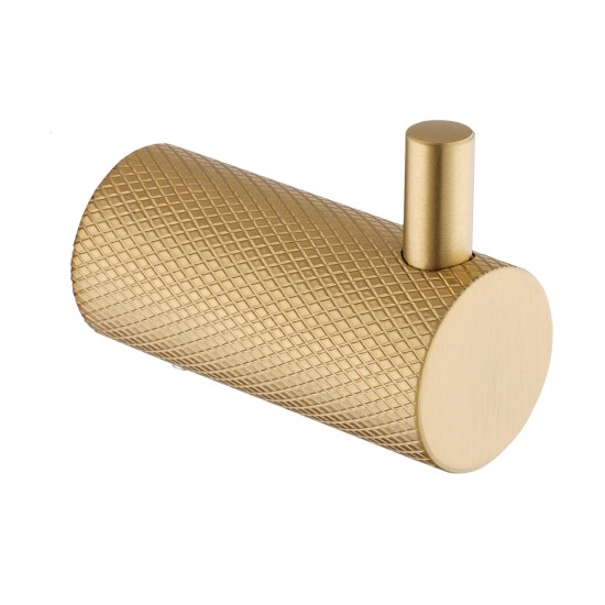 Lattice Edition Luxury Knurled Robe Hook Brushed Yellow Gold Stainless Steel 304