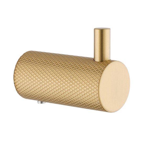 Lattice Edition Luxury Knurled Robe Hook Brushed Yellow Gold Stainless Steel 304