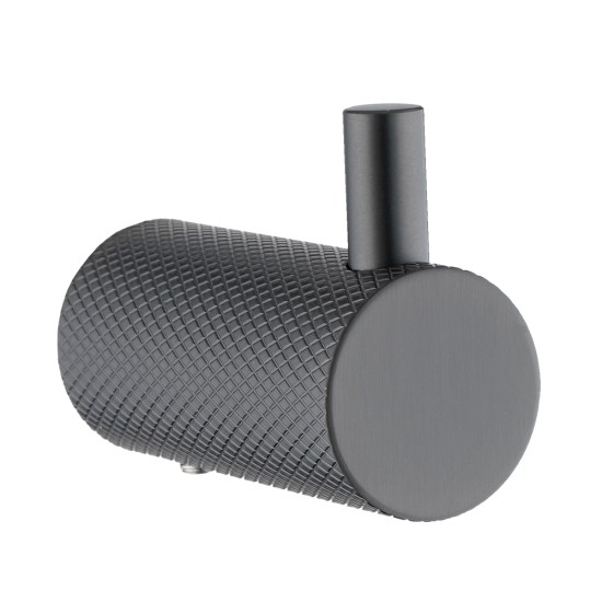 Lattice Edition Luxury Knurled Robe Hook Gunmetal Grey Stainless Steel 304