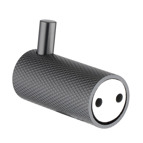 Lattice Edition Luxury Knurled Robe Hook Gunmetal Grey Stainless Steel 304