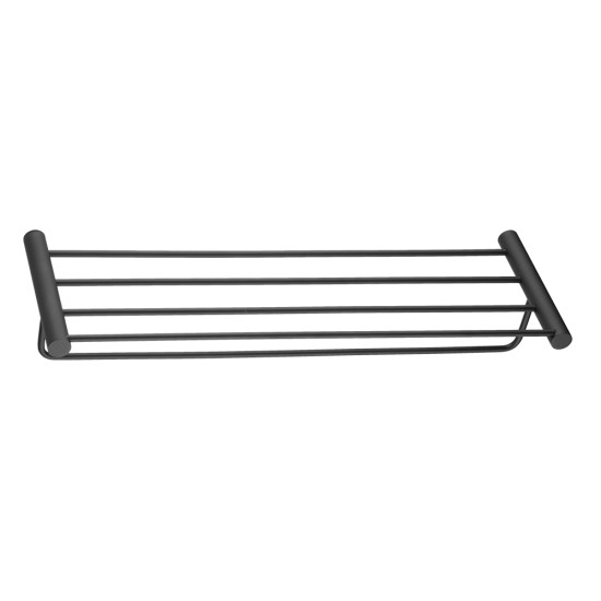 Lattice Edition Luxury Knurled Black Towel Rack With Hanging Rail Bath Towel Shelf Storage