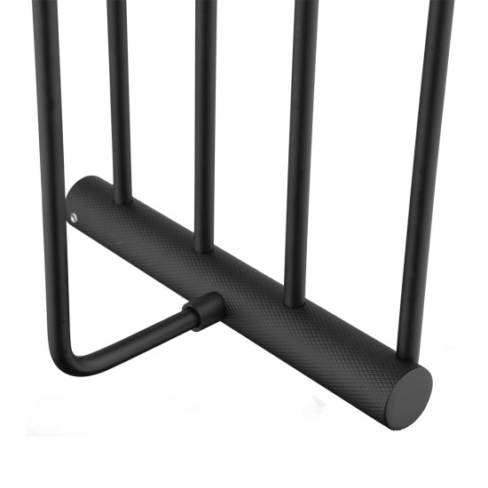 Lattice Edition Luxury Knurled Black Towel Rack With Hanging Rail Bath Towel Shelf Storage