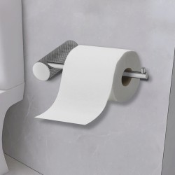 Lattice Edition Luxury Knurled Bathroom Toilet Paper Hook Roll Tissue Holder Round Stainless Steel Brushed Nickel