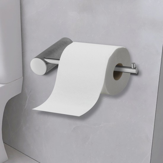 Lattice Edition Luxury Knurled Bathroom Toilet Paper Hook Roll Tissue Holder Round Stainless Steel Brushed Nickel