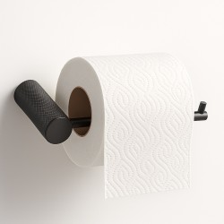 Lattice Edition Luxury Knurled Bathroom Toilet Paper Hook Roll Tissue Holder Round Stainless Steel Gunmetal Grey