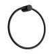 Round Black Hand Towel Ring Wall Mounted