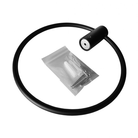 Round Black Hand Towel Ring Wall Mounted