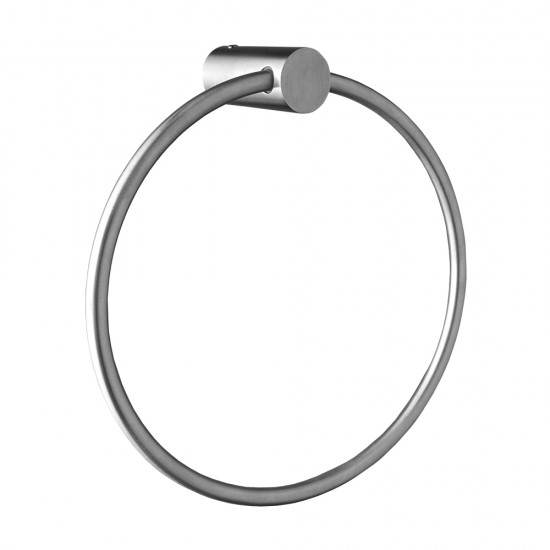 Round Brushed Nickel Hand Towel Ring Wall Mounted