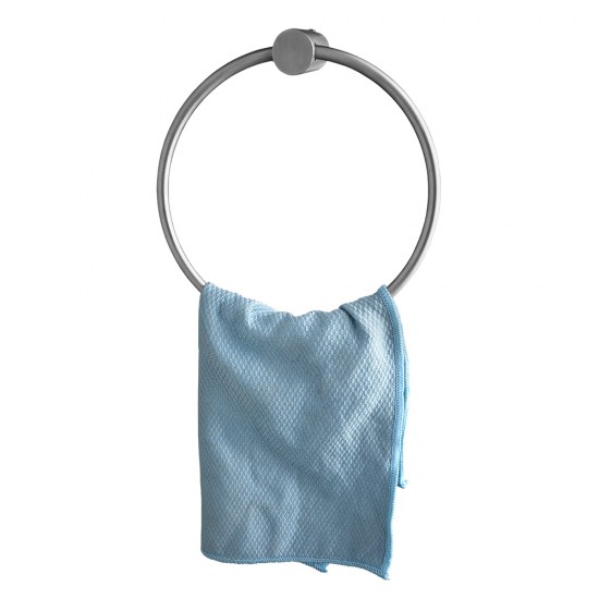 Round Brushed Nickel Hand Towel Ring Wall Mounted