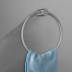 Round Brushed Nickel Hand Towel Ring Wall Mounted