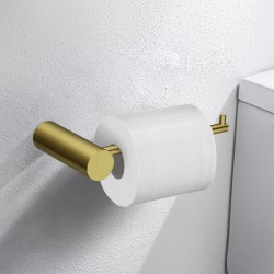 Stainless Steel Round Brushed Yellow Gold Toilet Paper Roll Holder Wall Mounted
