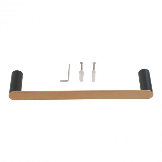 300mm Esperia Black & Rose Gold Single Towel Holder Stainless Steel 304 Wall Mounted