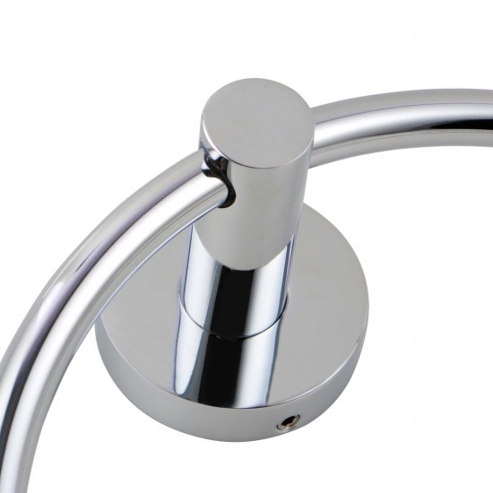 Euro Pin Lever Round Chrome Hand Towel Ring